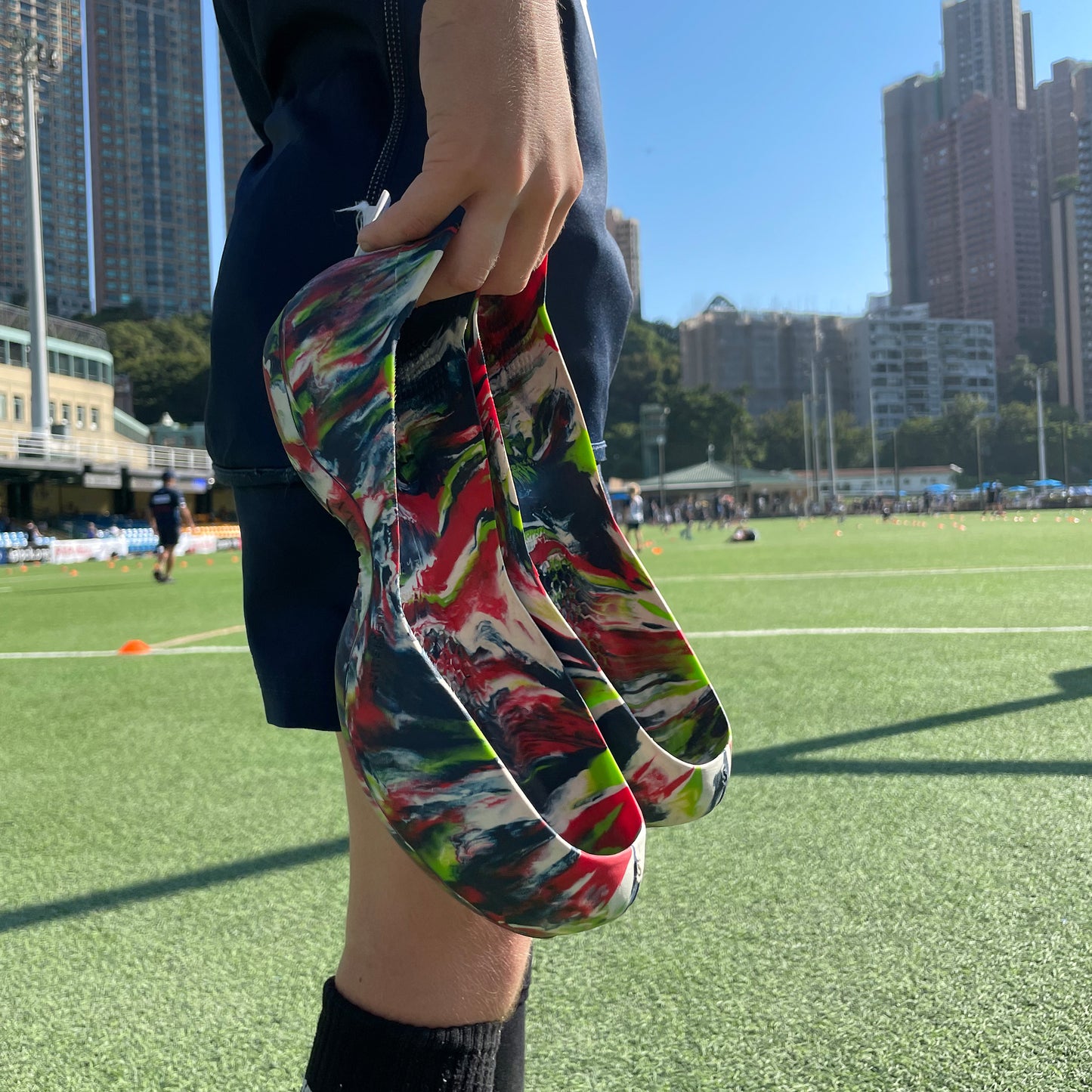 durable green swirl cleat cover for athletes